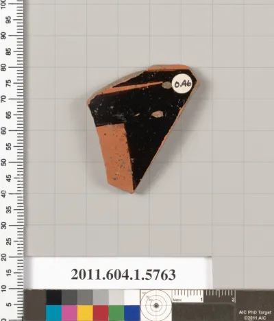 Terracotta fragment of a kylix: eye-cup  (drinking cup)