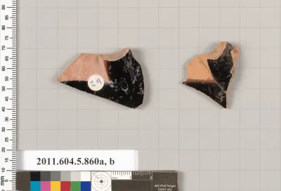 Terracotta fragments of kylikes (drinking cups)