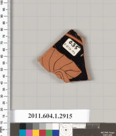 Terracotta fragment of a kylix (drinking cup)