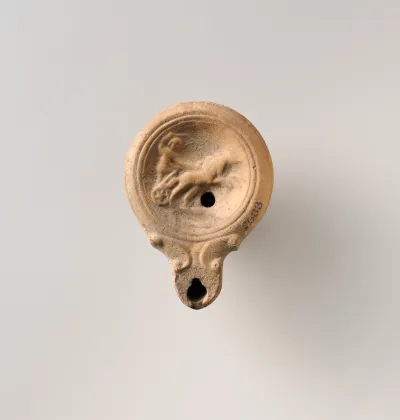 Terracotta oil lamp
