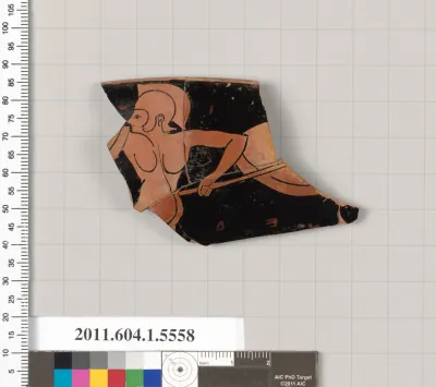 Terracotta rim fragment of a kylix (drinking cup)