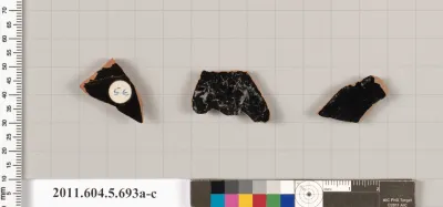 Terracotta fragments of kylikes (drinking cups)