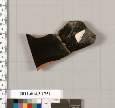 Terracotta fragment of a kylix: Band or lip cup (drinking cup)