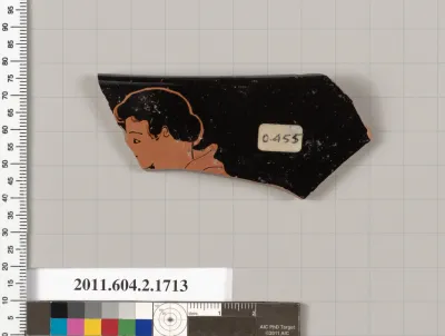 Terracotta rim fragment of a skyphos (deep drinking cup)