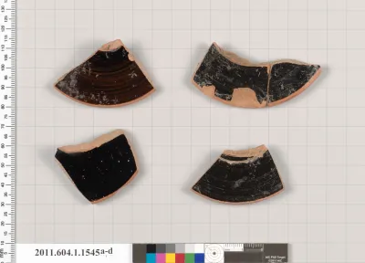 Terracotta fragments of kylikes (drinking cups)