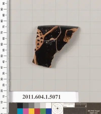 Terracotta rim fragment of a kylix (drinking cup)