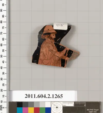 Terracotta rim fragment of a skyphos (deep drinking cup)