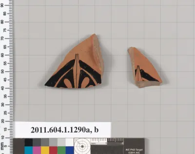 Terracotta fragments of kylikes (drinking cups)