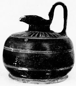 OINOCHOE (ETRUSCAN, BLACK POLYCHROME)