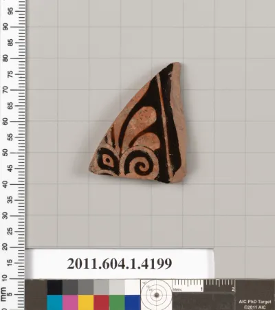 Terracotta fragment of a kylix (drinking cup)