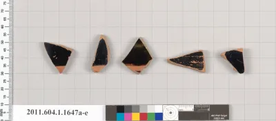 Terracotta fragments of kylikes (drinking cups)
