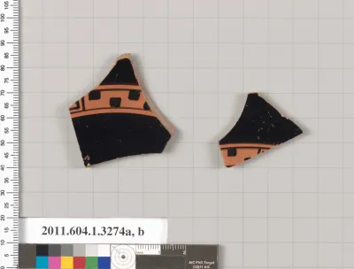 Terracotta fragments of kylikes (drinking cups)