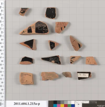 Terracotta fragments of a kylix (drinking cup)