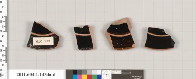 Terracotta fragments of kylikes (drinking cups)
