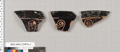 Terracotta rim fragments of kylikes (drinking cups)