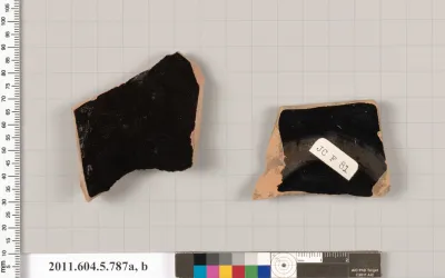 Terracotta fragments of kylikes (drinking cups)