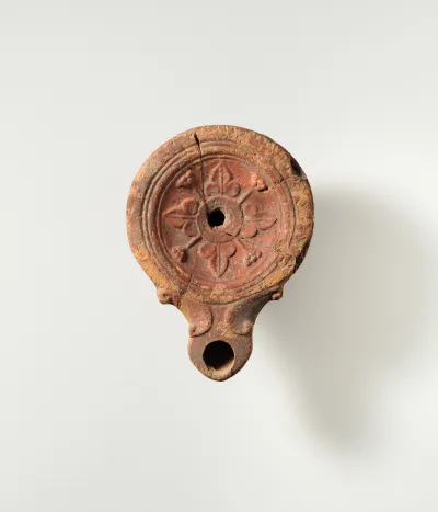 Terracotta oil lamp