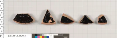 Terracotta fragments of kylikes (drinking cups)