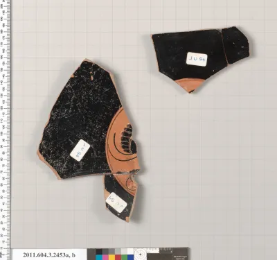 Terracotta fragments of a kylix (drinking cup)