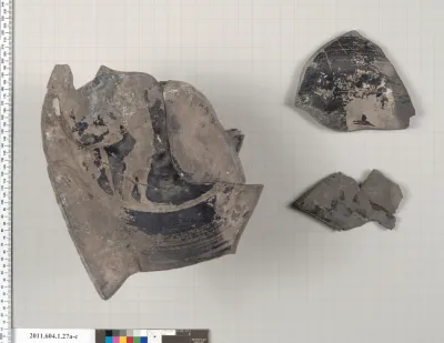 Terracotta fragments of a kylix (drinking cup)