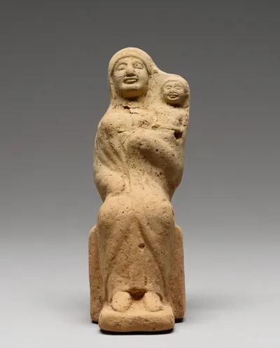 Statuette of a Seated Female Figure with a Child