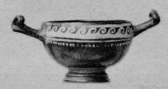 SKYPHOS (SOUTH ITALIAN, GNATHIAN, BLACK GLAZE)