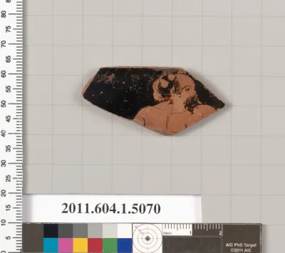 Terracotta rim fragment of a kylix (drinking cup)