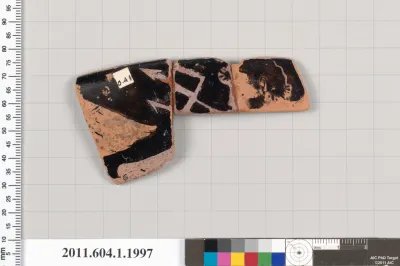 Terracotta rim fragment of a kylix (drinking cup)