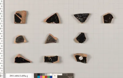 Terracotta fragments of kylikes (drinking cups)