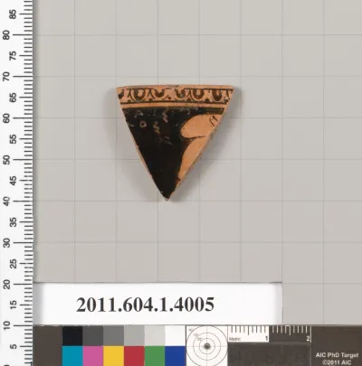 Terracotta rim fragment of a kylix (drinking cup)