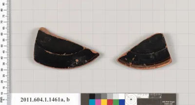 Terracotta fragments of a kylix (drinking cup)