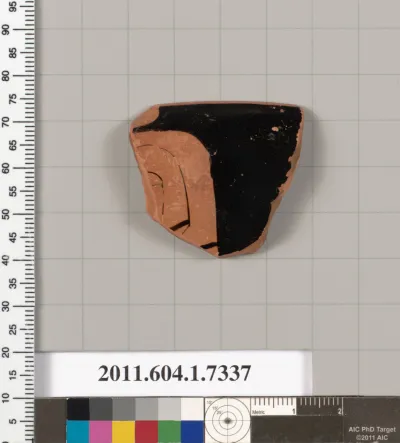 Terracotta rim fragment of a kylix (drinking cup)