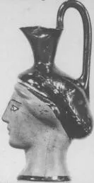FIGURE VASE, OINOCHOE (ATHENIAN, RED-FIGURE)