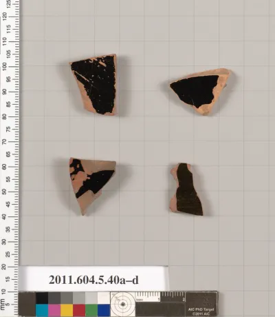 Terracotta fragments of kylikes (drinking cups)
