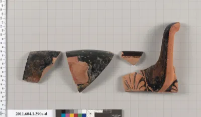 Terracotta fragments of kylikes  (drinking cups)