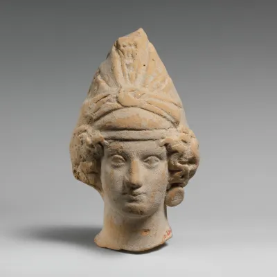 Terracotta head of a woman