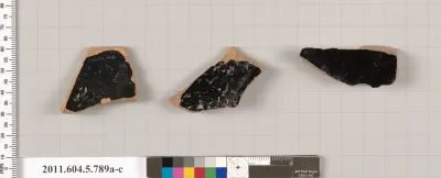 Terracotta fragments of kylikes (drinking cups)