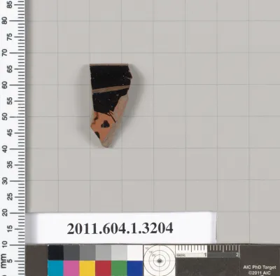 Terracotta rim fragment of a kylix (drinking cup)