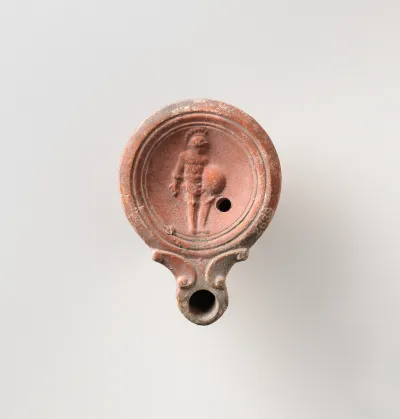 Terracotta oil lamp