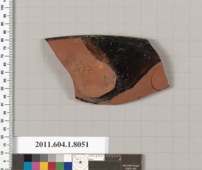 Terracotta rim fragment of a kylix (drinking cup)