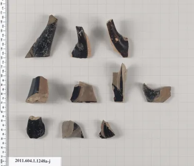 Terracotta fragments of kylikes (drinking cups)