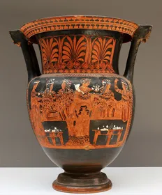 KRATER, COLUMN (ATHENIAN, RED-FIGURE)