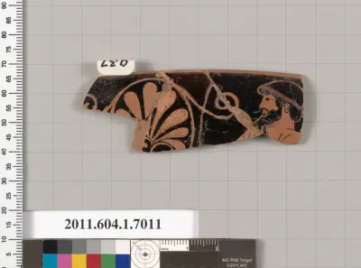 Terracotta rim fragment of a kylix (drinking cup)