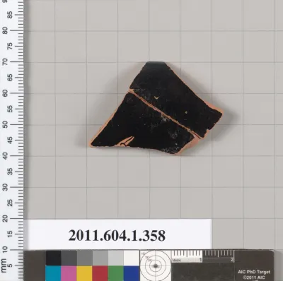 Terracotta rim fragment of a kylix (drinking cup)