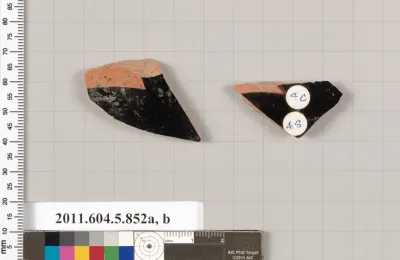 Terracotta fragments of kylikes (drinking cups)