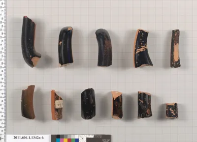 Terracotta fragments of kylikes (drinking cups)