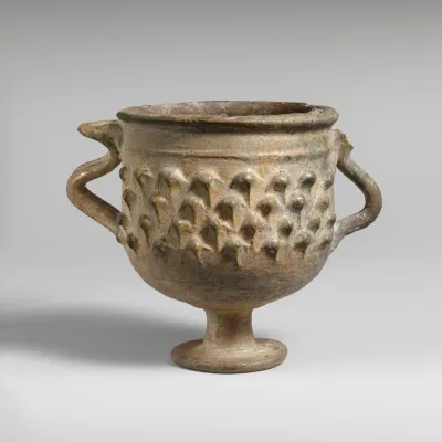 Lead-glazed stemmed cup
