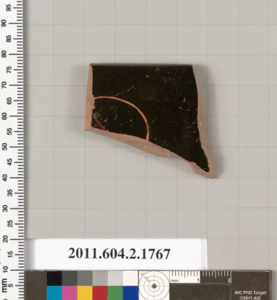 Terracotta rim fragment of a skyphos (deep drinking cup)