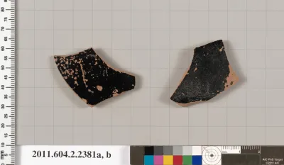 Terracotta fragments of pots; glazed on the inside