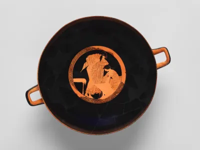 Terracotta kylix (drinking cup)
